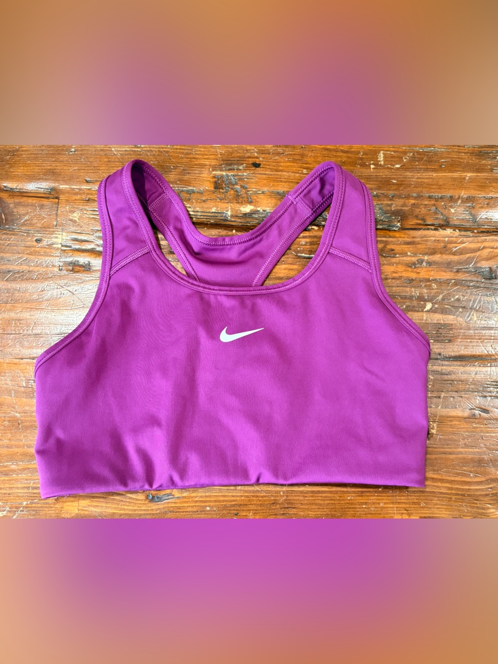 Nike Women's Purple Sports Bra - Racerback Support Small